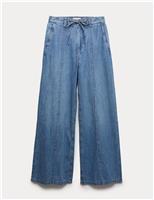 Per Una Denim Pintuck Wide Leg Jeans Medium Indigo