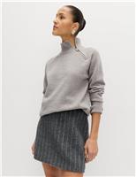 Brushed Pinstripe Mini A-Line Skirt