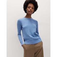 M&S Pure Merino Wool Crew Neck Jumper Azure