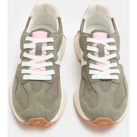 M&S Leather Side Detail Trainers Bayleaf