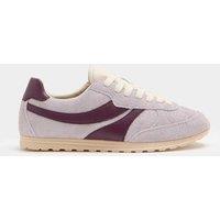 M&S Suede Side Stripe Retro Trainers Lilac