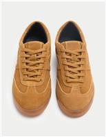 M&S Suede Side Detail Trainers Tan