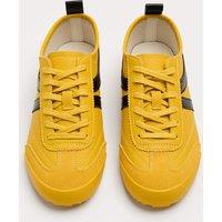M&S Leather Stripe Trainers Yellow