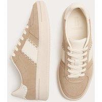 M&S Suede Side Detail Platform Trainers Beige