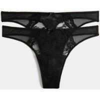 M&S 2 Pack Light Absorbency Period Thongs Black