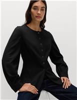 Ponte Collarless Tailored Jacket