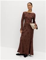 Jacquard Round Neck Midaxi Dress