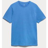M&S Regular Fit Pure Cotton Crew Neck T-Shirt Azure Blue