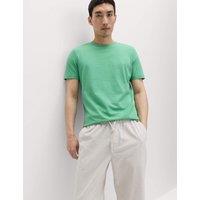 M&S Regular Fit Pure Cotton Crew Neck T-Shirt Bright Green