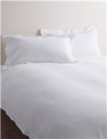 M&S Pure Cotton Ladder Stitch Bedding Set White
