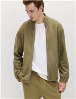 M&S Pure Cotton Garment Dye Coach Jacket Olive