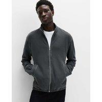 M&S Pure Cotton Garment Dye Coach Jacket Dark Pewter