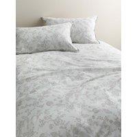 M&S Cotton Rich Trailing Floral Bedding Set Grey Mix