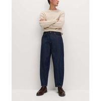 M&S Barrel Fit Pure Cotton Rigid Jeans Indigo