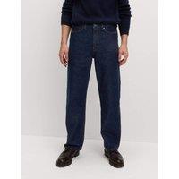 M&S Loose Fit Pure Cotton Rigid Value Jeans Indigo