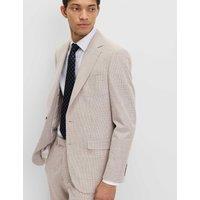 M&S Tailored Fit Grid Check Jacket Neutral
