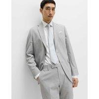 M&S Tailored Fit Stretch Suit Jacket Light Grey