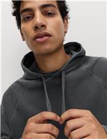 M&S Pure Cotton Garment Dyed Hoodie Dark Petrol