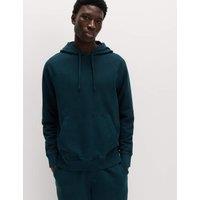 M&S Pure Cotton Garment Dyed Hoodie Dark Petrol