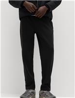 M&S Cotton Rich Relaxed Fit Straight Leg Joggers Black