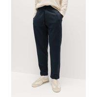 M&S Cotton Rich Relaxed Fit Straight Leg Joggers Navy