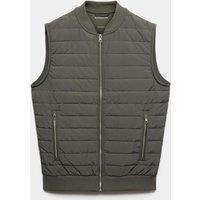 Autograph Cotton Rich Zip Up Quilted Gilet with Stormwear Khaki