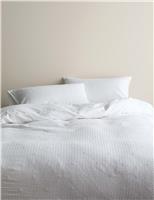 M&S Cotton Rich Embroidered Seersucker Bedding Set White