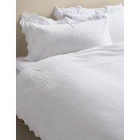 M&S Pure Cotton Vintage Lace Embroidered Bedding Set White