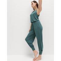 Goodmove Modal Rich Cool Comfort Relaxed Jumpsuit Smokey Green