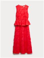 Jacquard Midaxi Waisted Dress