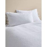 M&S Pure Cotton Embroidered Bedding Set White