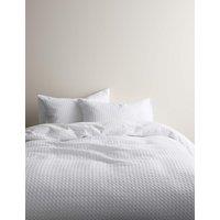 M&S Pure Cotton Large Waffle Bedding Set White