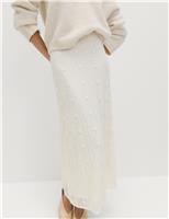 Jersey Lace Midi Column Skirt