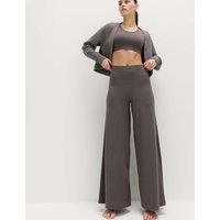 Goodmove Go Balance High Waisted Palazzo Trousers Mid Grey