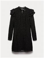 Lace High Neck Mini Column Dress