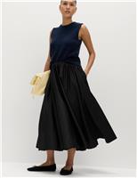 Taffeta Midi Circle Skirt