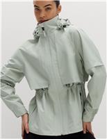 Goodmove Waterproof Hooded Longline Jacket Soft Green