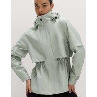 Goodmove Waterproof Hooded Longline Jacket Soft Green