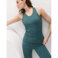 Goodmove Round Neck Laser Cut Vest Top Smokey Green