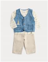 3 Piece Peter Rabbit Outfit with Waistcoat (0 Months-3 Years)