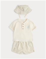3 Piece Cotton Rich Peter Rabbit Shorts Outfit (0-3 Years)