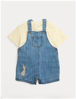 2 Piece Denim Peter Rabbit Bibshort Outfit (0-3 Yrs)