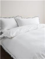Pure Cotton Contrast Double Ruffle Bedding Set