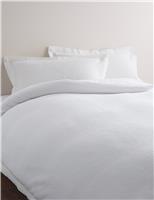 M&S Cotton Rich Mini Waffle Bedding Set White