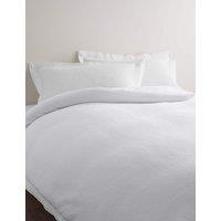 M&S Cotton Rich Mini Waffle Bedding Set White