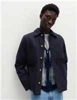 M&S Pure Cotton Chore Jacket Navy