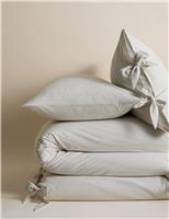 M&S Pure Cotton Yarn Dye Tie Bedding Set Grey Mix