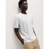 M&S The Ultimate Cotton Rich Breton T-Shirt Ivory Mix