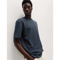 M&S The Ultimate Cotton Rich Breton T-Shirt Navy Mix