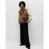 M&S Stormwear Quilted Pleat Gilet Toffee